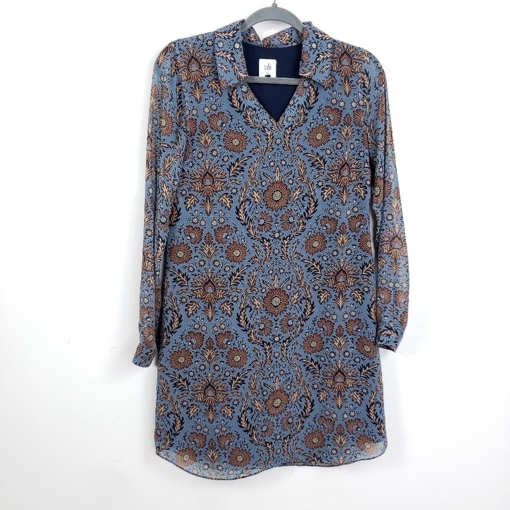 CAbi "Provincial Dress" V-Neck Long Sleeve Curved Hem szXS - Picture 8 of 10